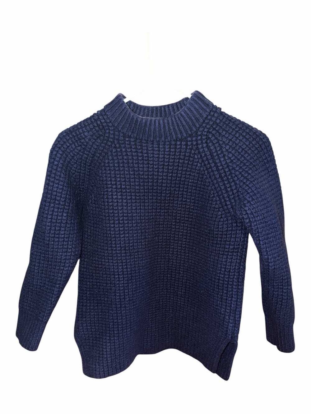 Everlane Navy Waffle-Knit Turtleneck Sweater